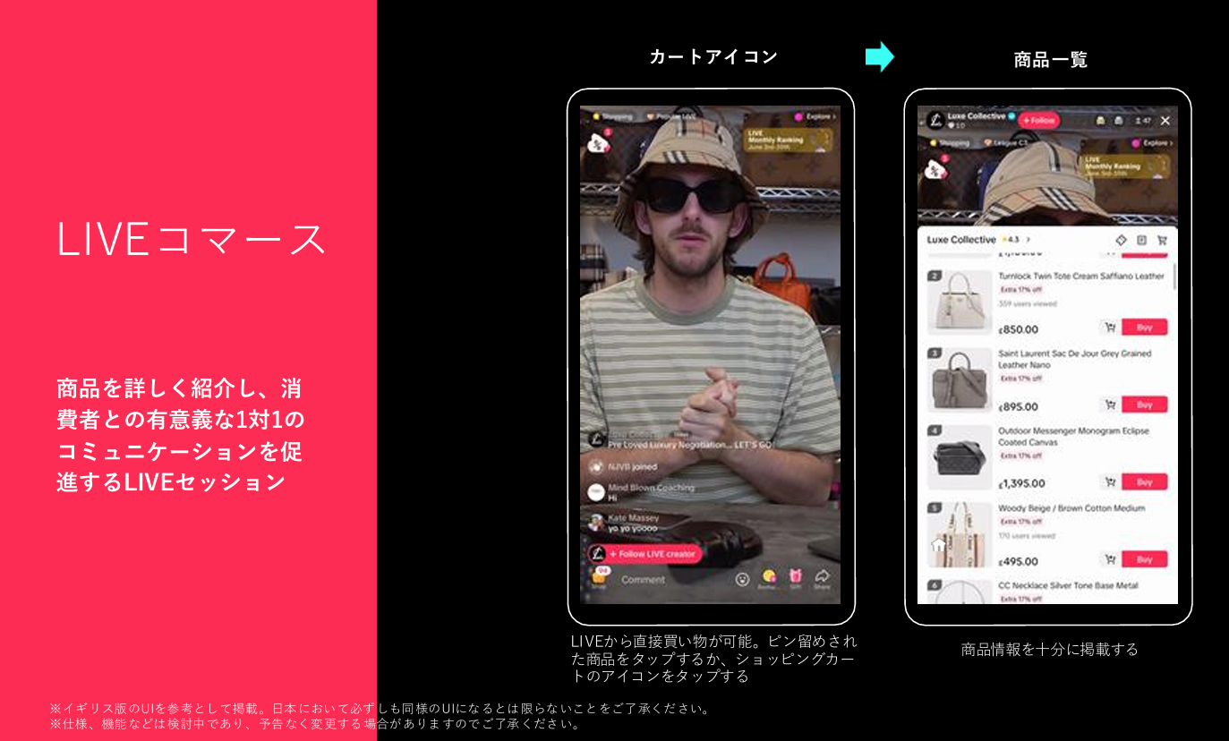 ②LIVEコマース