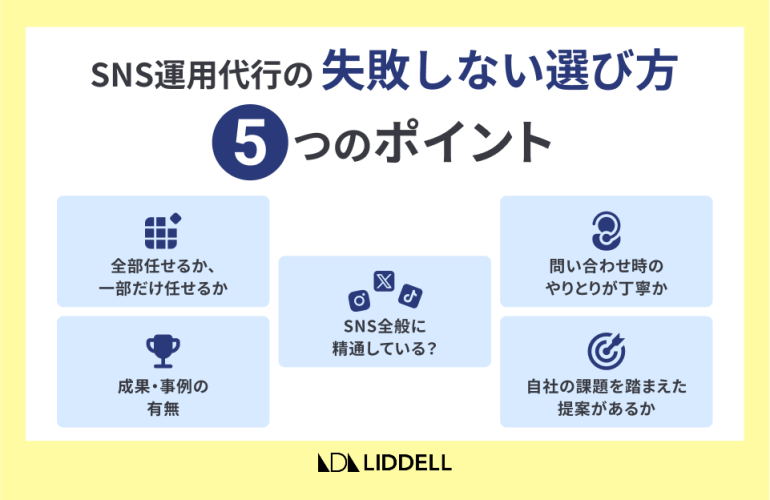 SNS運用代行の失敗しない選び方5つのポイント